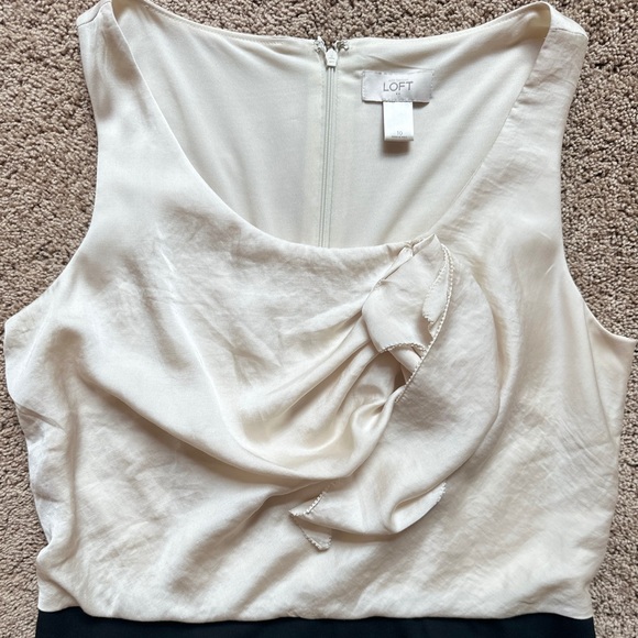 LOFT Factory Colorblock Sheath Dress Black and Ivory | Size 10 - Picture 4 of 11